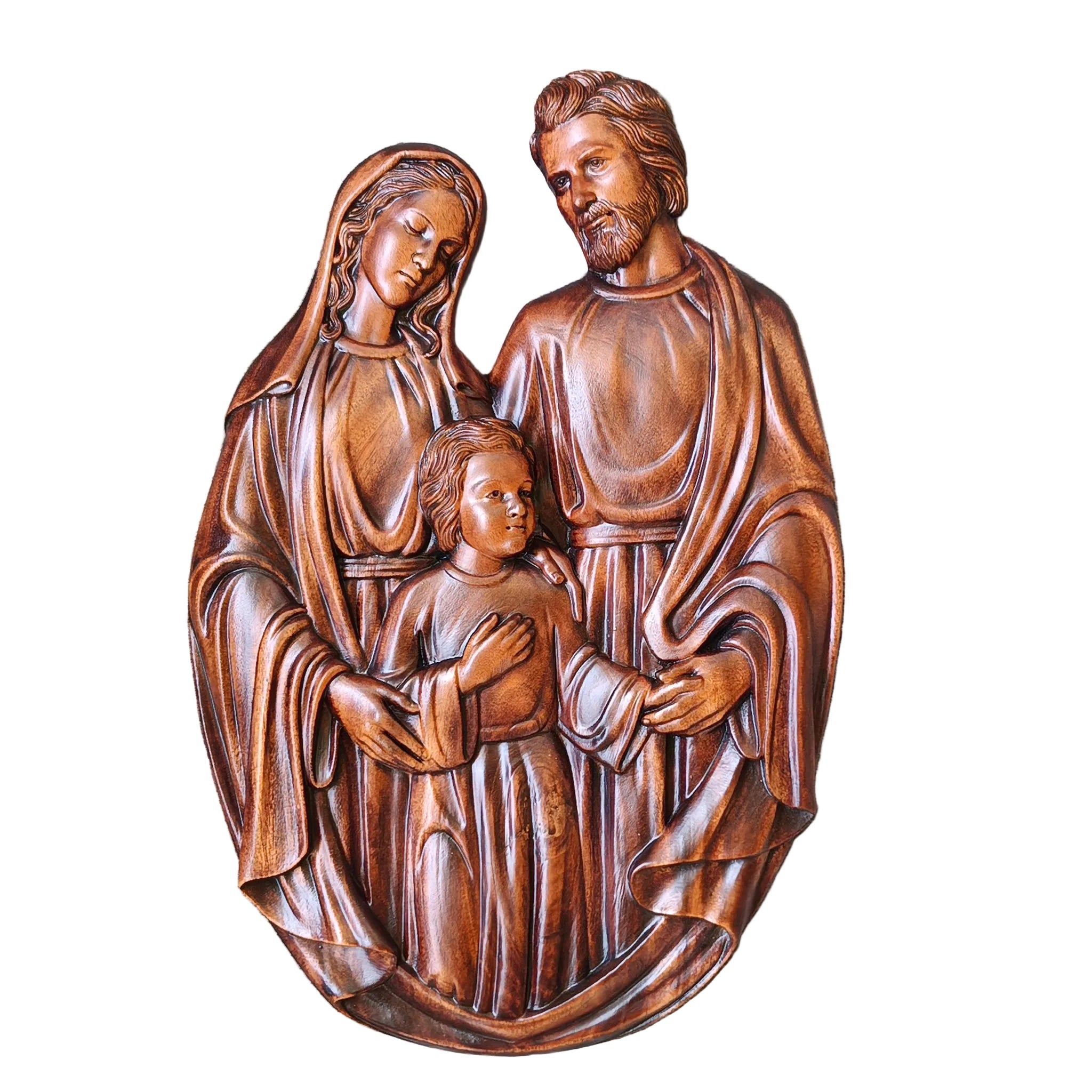 Holy Family Wall Frame – Brown Wood Clip Frame