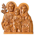 Holy Family Hand-Carved Wooden Plaque
