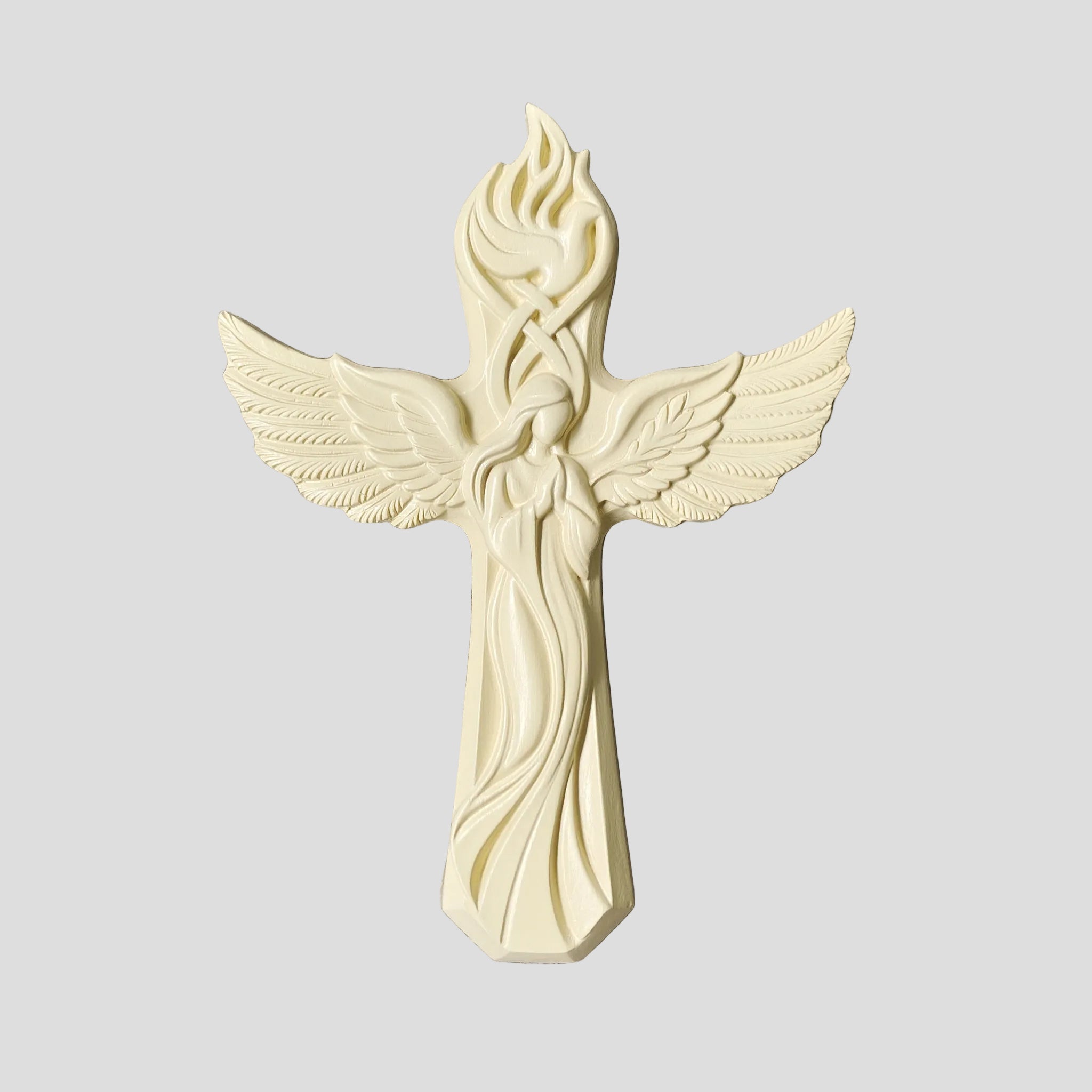 Angel Wooden Wall Plaque | Handcrafted Christian Devotional Decor