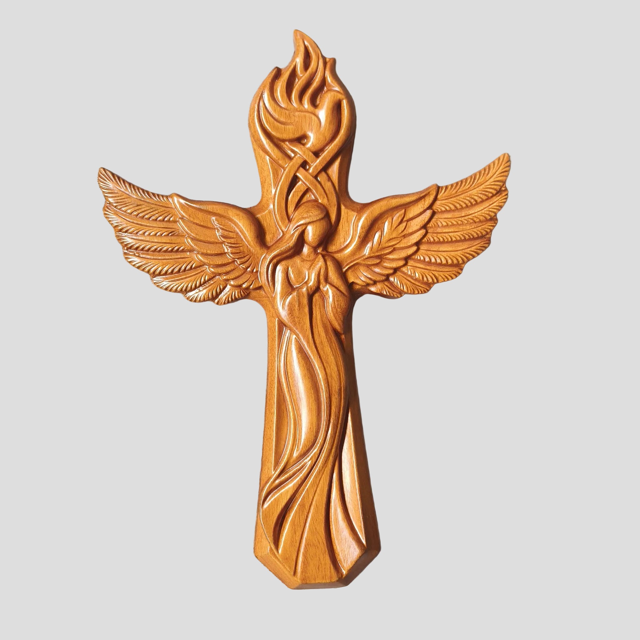 Angel Wooden Wall Plaque | Handcrafted Christian Devotional Decor